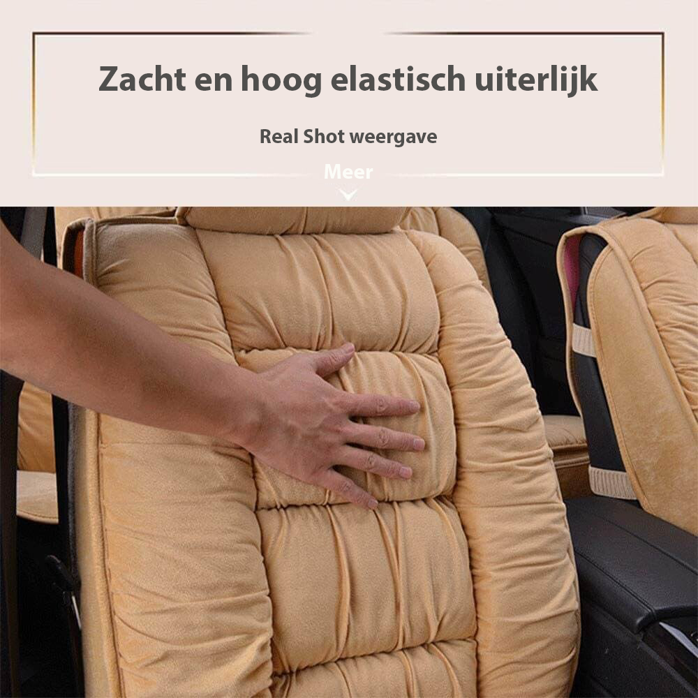 Front Car Seat Cushion Pad | Quilted Short Plush | 19.1 in x 40.6 in | Comfortable Fit