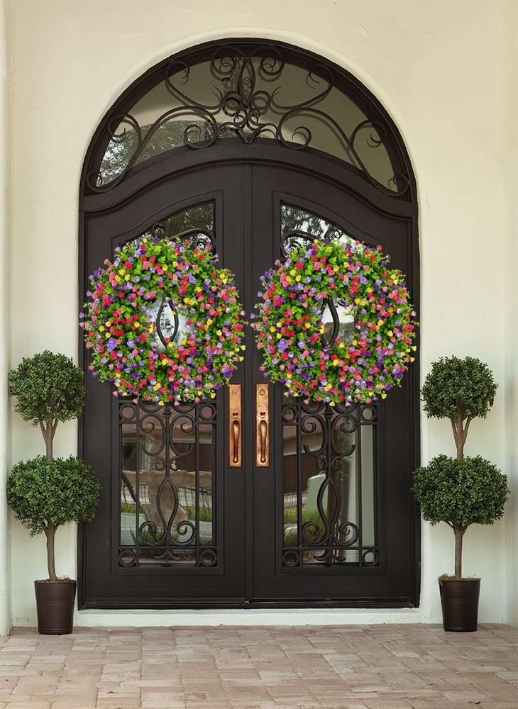 Front Door Wreath | Handmade Grapevine | Silk Buttercups & Lifelike Eucalyptus | Seasonal Decor