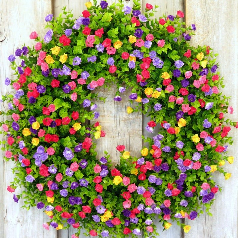 Front Door Wreath | Handmade Grapevine | Silk Buttercups & Lifelike Eucalyptus | Seasonal Decor