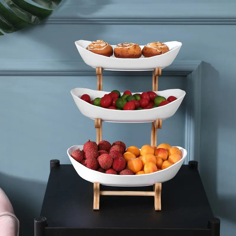 Fruit Bowl | Three-Tier Space-Saving Design | Stylish Countertop Storage