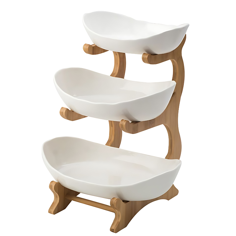 Fruit Bowl | Three-Tier Space-Saving Design | Stylish Countertop Storage