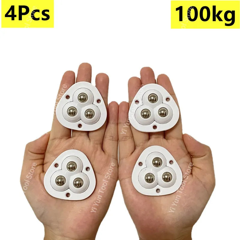 Furniture Mover Wheels | Full Rotation | Adhesive Base & Stainless Steel Bearings | 4-Pack