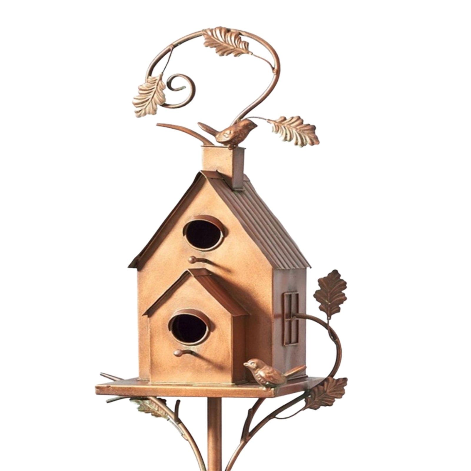 Garden Birdhouse Stake | Metal Art Design | 75cm Pole | Outdoor Accent