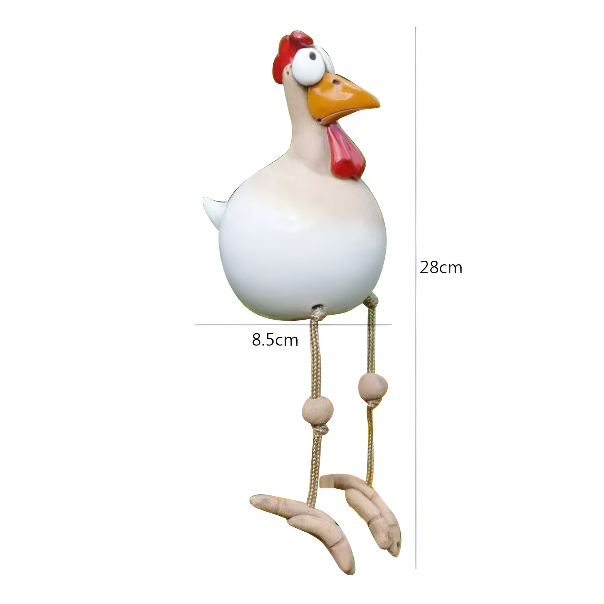 Garden Chicken Statue | Whimsical Big-Eyed Design | Weatherproof Resin | Durable Outdoor Decor