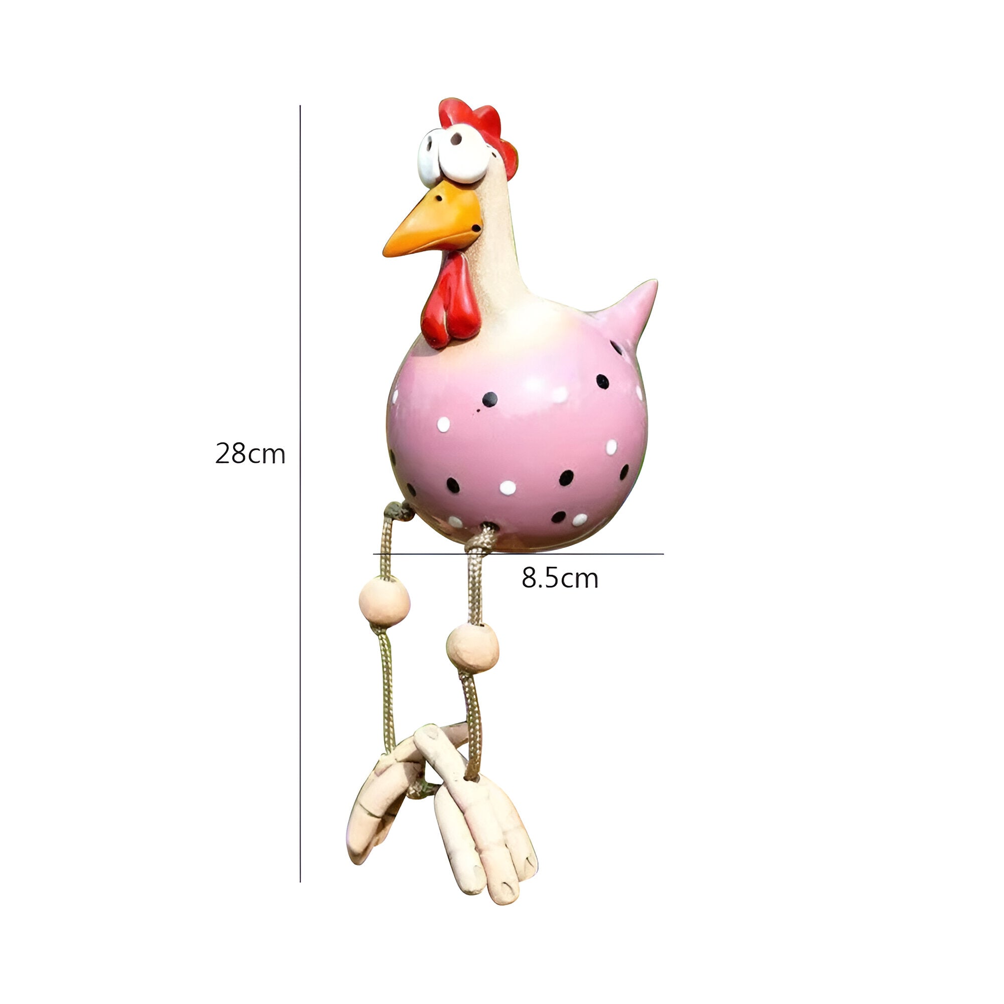 Garden Chicken Statue | Whimsical Big-Eyed Design | Weatherproof Resin | Durable Outdoor Decor