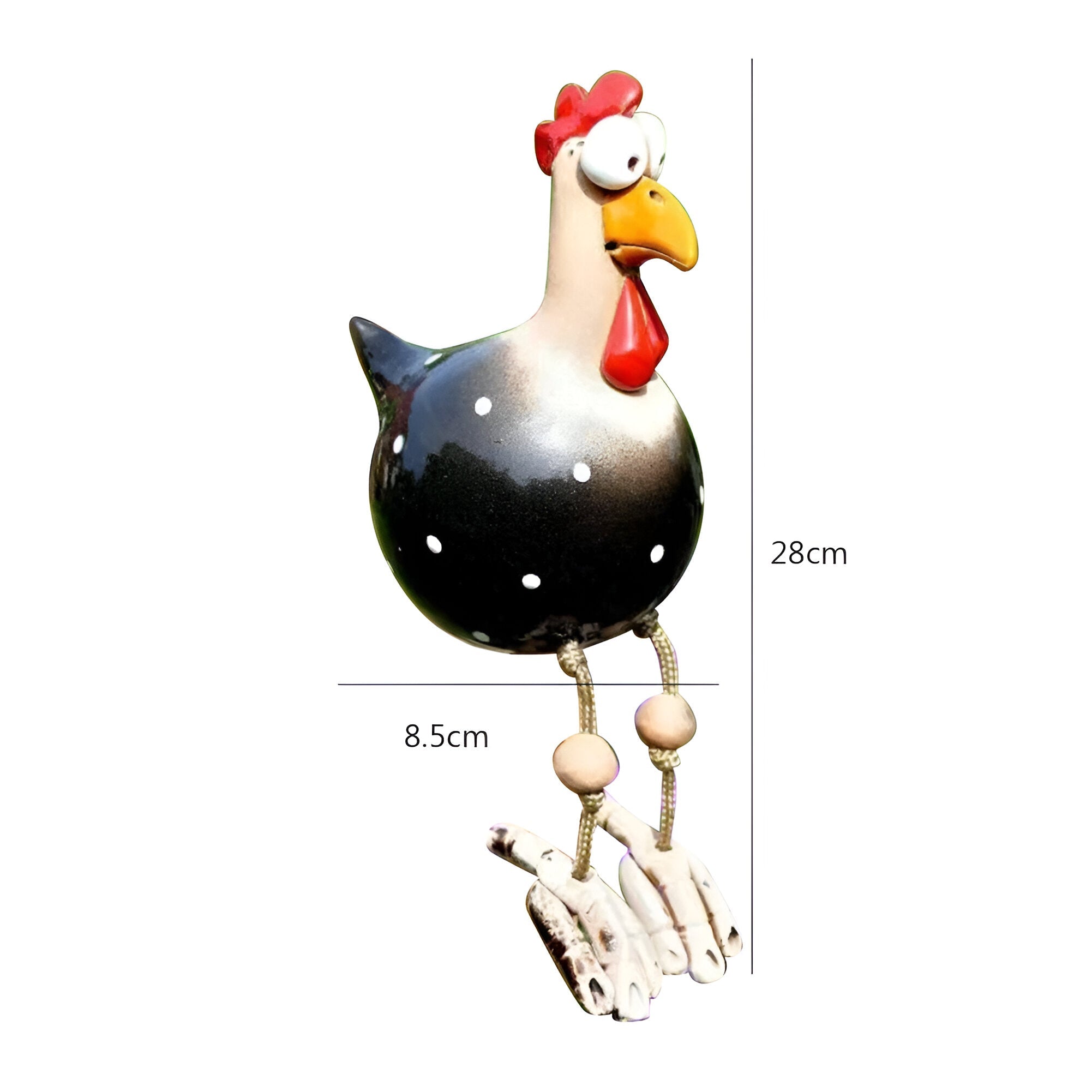 Garden Chicken Statue | Whimsical Big-Eyed Design | Weatherproof Resin | Durable Outdoor Decor
