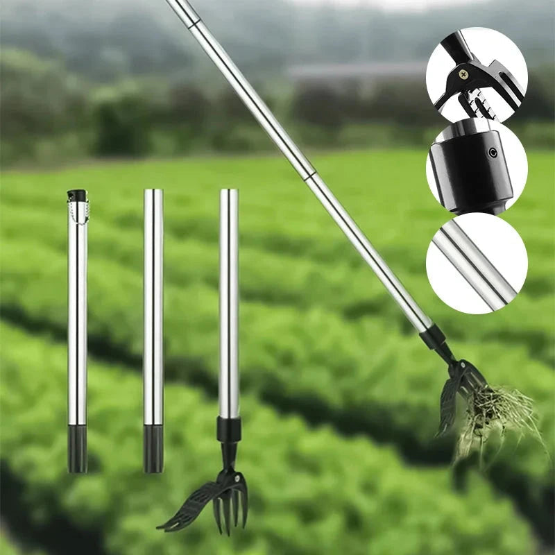 Garden Weed Puller | Adjustable Long Handle & Detachable | Stainless Steel | Ergonomic Design