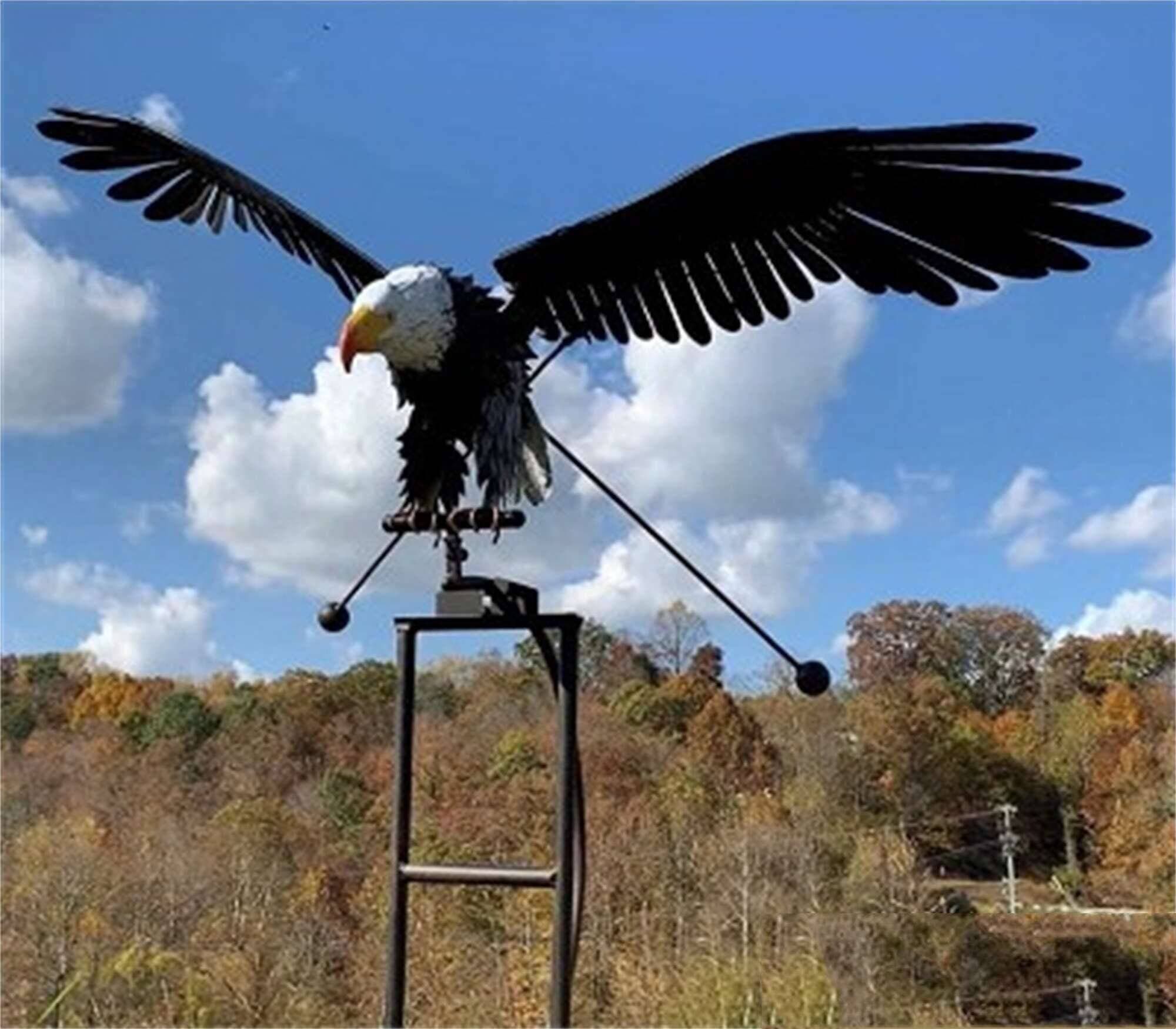 Garden Wind Spinner | Kinetic Sculpture | Powder-Coated Metal with Ground Stake