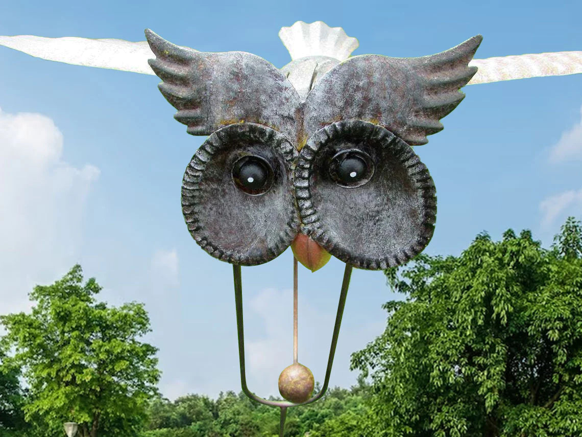 Garden Wind Spinner | Kinetic Sculpture | Powder-Coated Metal with Ground Stake