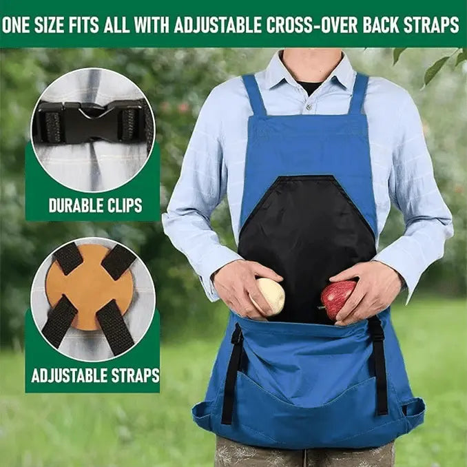 Gardening Apron | Crossback Straps & Quick-Release Pocket | Oxford Fabric & Water-Resistant Chest