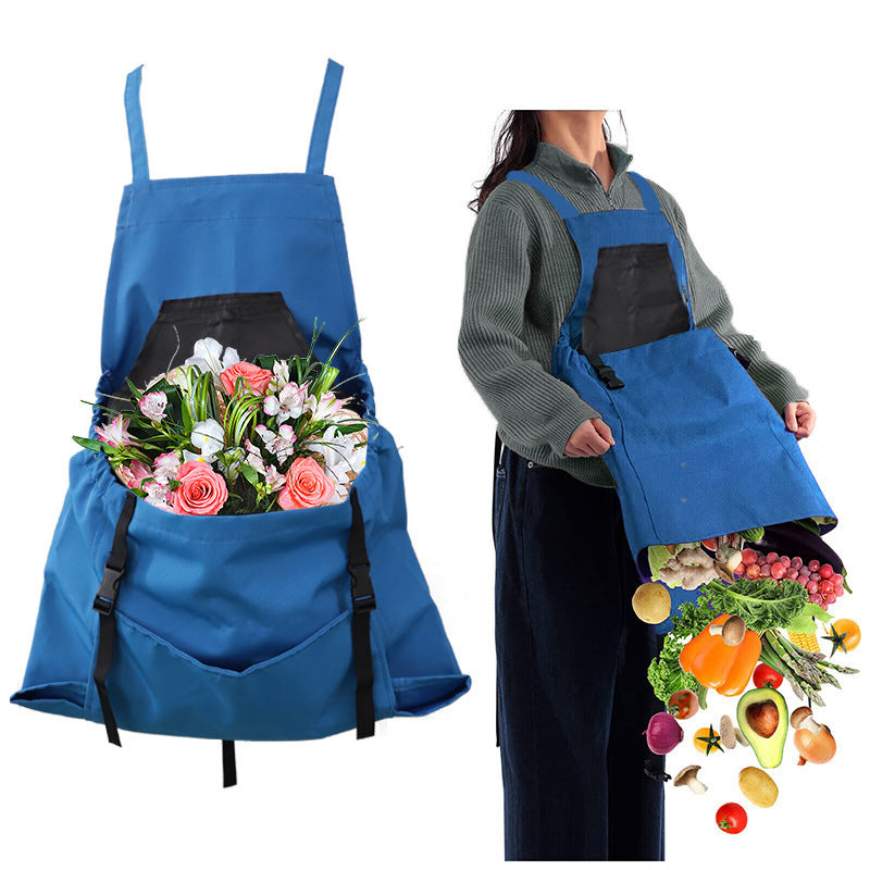 Gardening Apron | Waterproof Oxford Fabric | Chest & Kangaroo Pockets | Adjustable Cross-Back Fit