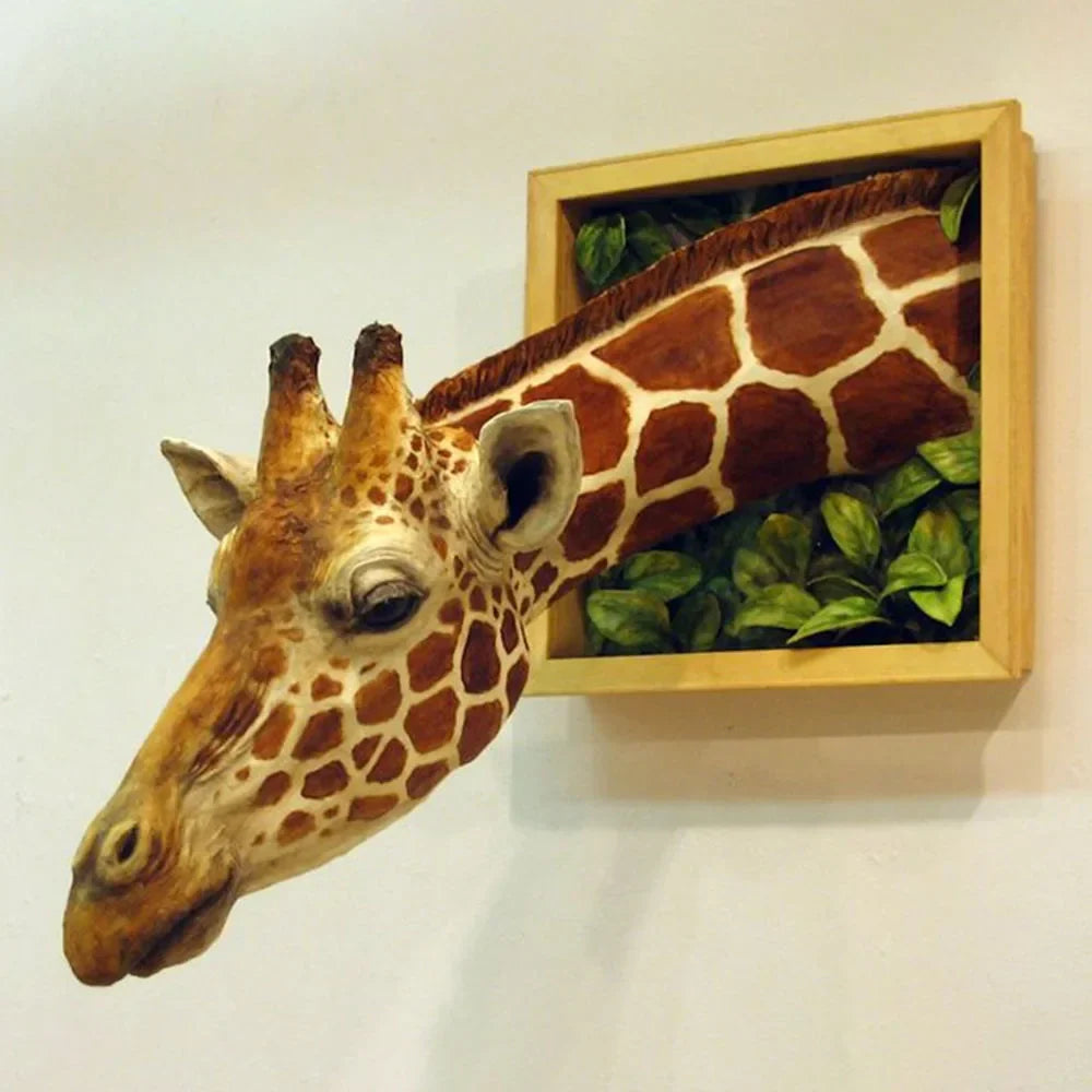 Giraffe Head Wall Art | Lifelike 3D Sculpture | Wall Hanging & Easy Install | Unique Home Accent