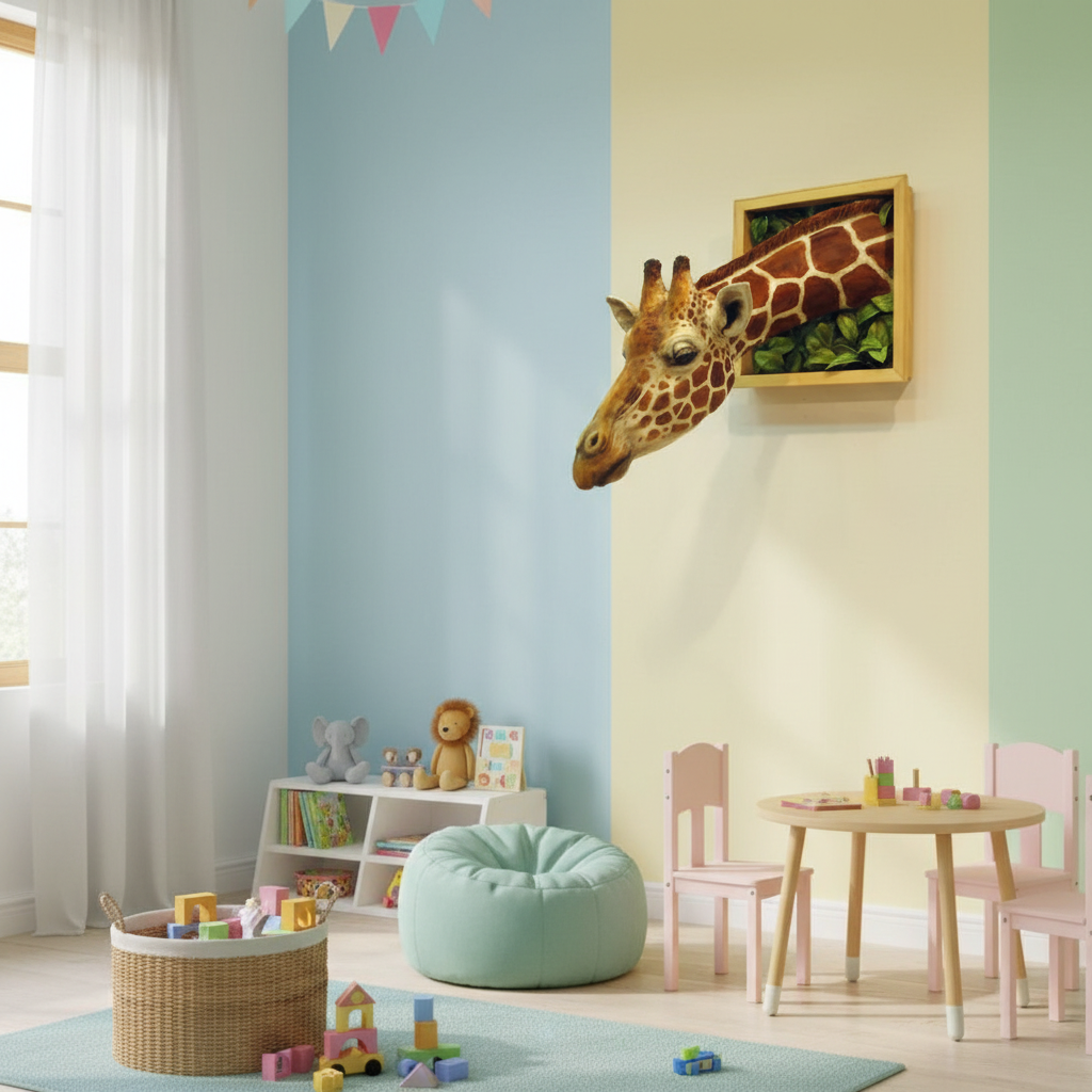 Giraffe Head Wall Art | Lifelike 3D Sculpture | Wall Hanging & Easy Install | Unique Home Accent