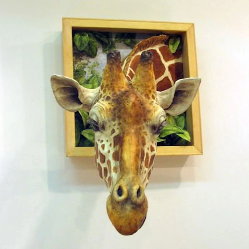 Giraffe Head Wall Art | Lifelike 3D Sculpture | Wall Hanging & Easy Install | Unique Home Accent