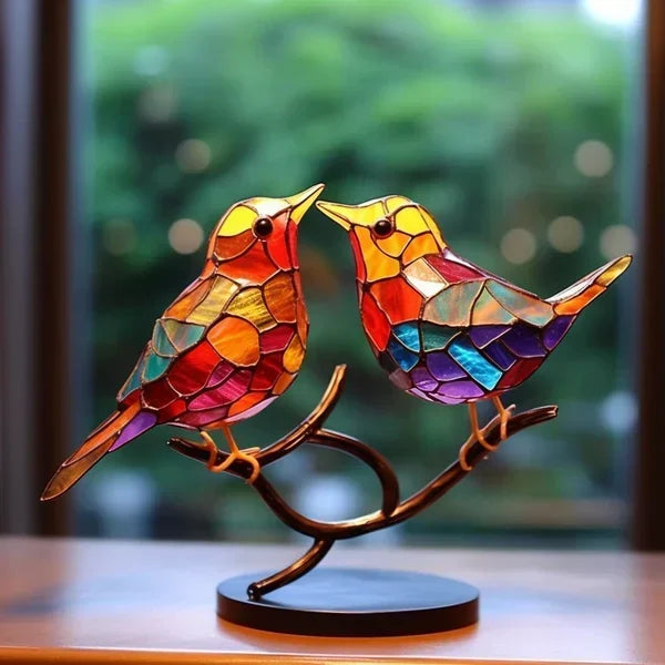 Glass Bird Figurine | Handcrafted Stained-Glass Design | 20 cm | Gift-Ready