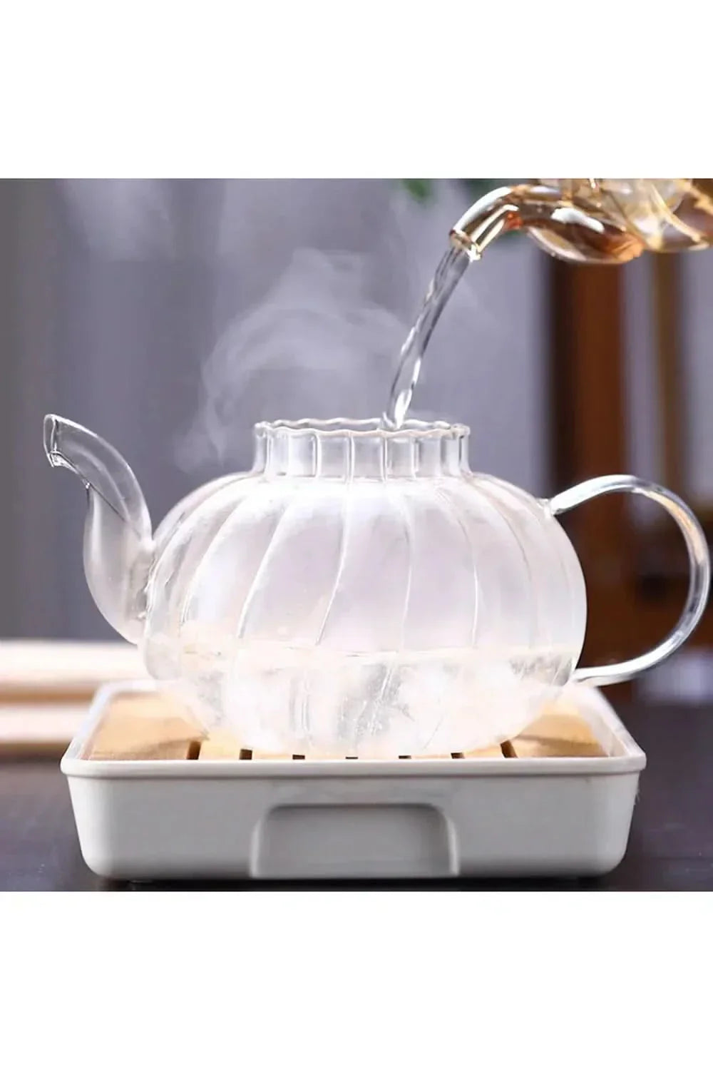 Glass Teapot for Loose Leaf Tea | Borosilicate Glass | Stainless Steel Infuser | 1.2L Capacity