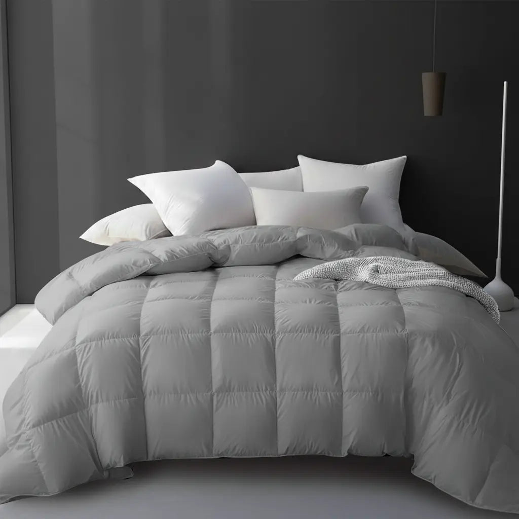 Goose Down Comforter | Breathable Quilted Design | 95% Down Fill | All-Season Comfort