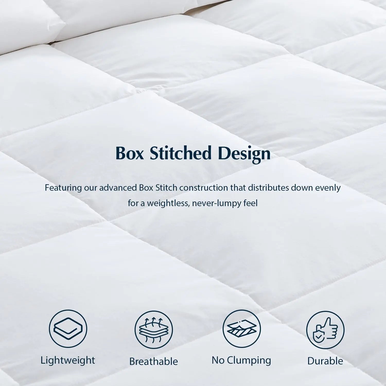 Goose Down Comforter | Breathable Quilted Design | 95% Down Fill | All-Season Comfort