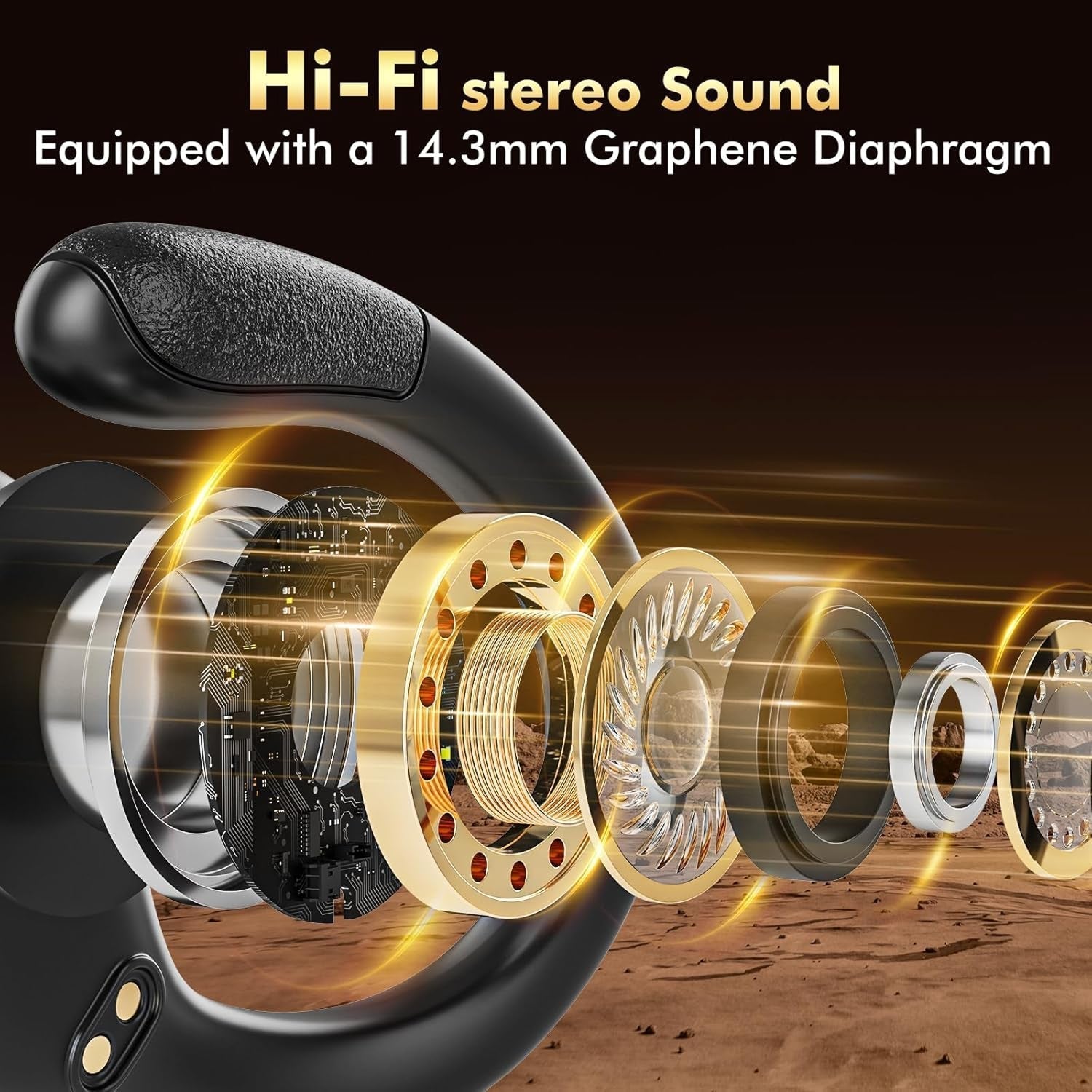 Gym Earbuds | Secure-Fit Earhook Design | 80-Hour Battery Life | Waterproof