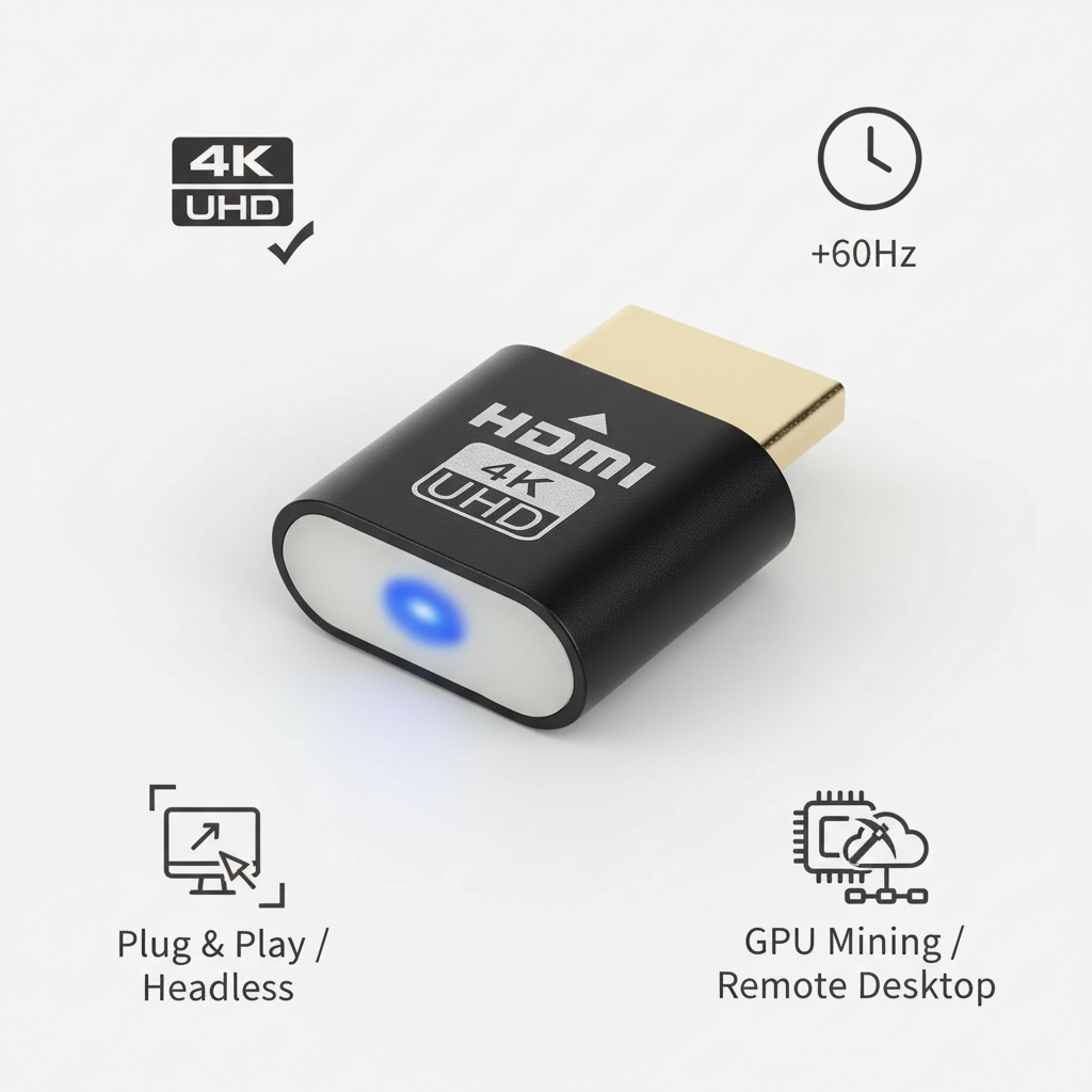 HDMI Virtual Display Dongle | 4K Support | Plug-and-Play, No Driver | Compact Design
