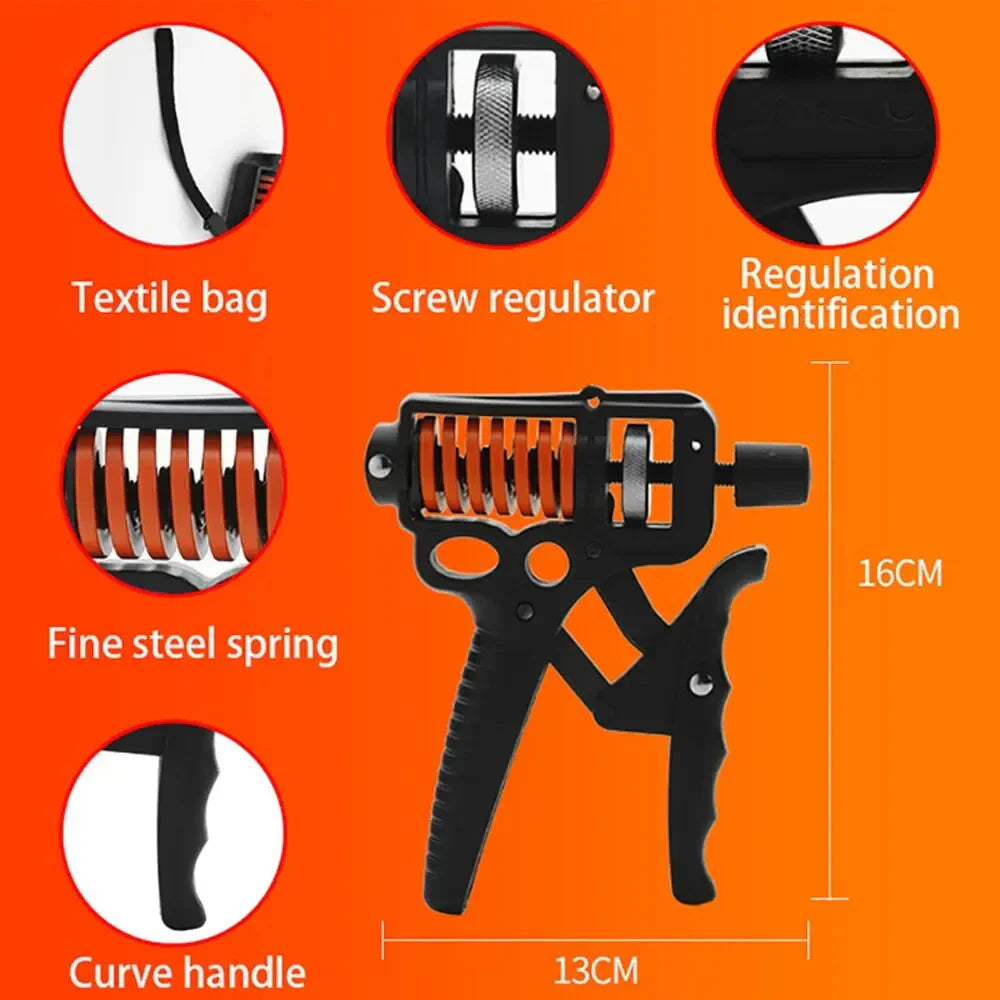Hand Grip Strengthener | Adjustable 5-165kg Resistance | Steel Spring Construction