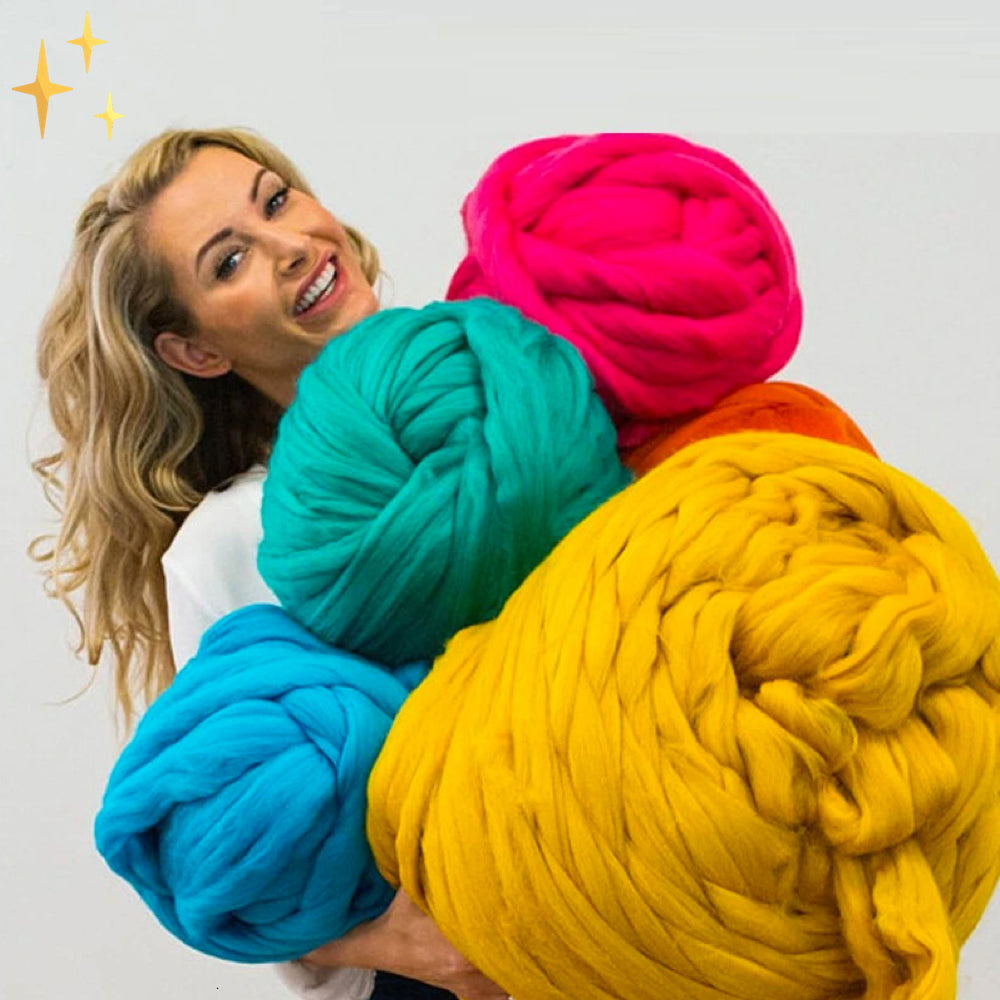 Hand-Knitting Yarn | XXL Chunky Fluffy | 1000 g Skein | Quick Projects