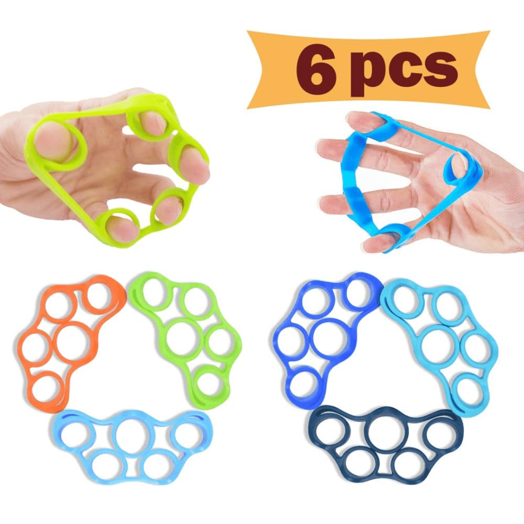 Hand Strengthener Set for Rehab & Training | Adjustable Resistance Grips | 6-Piece Set | Portable
