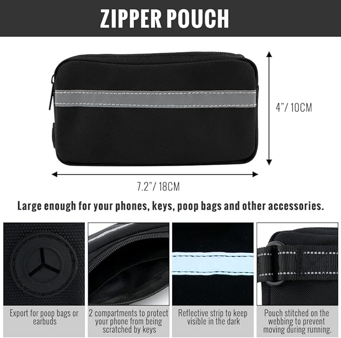 Hands-Free Dog Leash | Shock-Absorbing Bungee | Adjustable Hip Belt with Pockets | Comfortable Fit