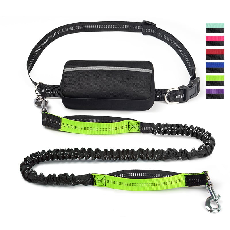 Hands-Free Dog Leash | Shock-Absorbing Bungee | Adjustable Hip Belt with Pockets | Comfortable Fit