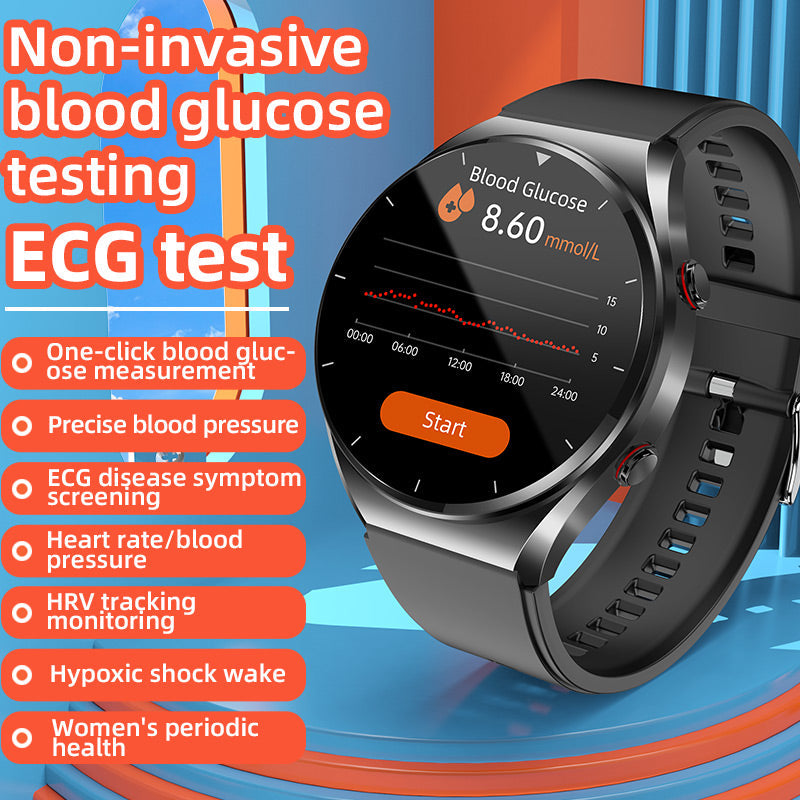 Health Smartwatch | Non-Invasive Blood Glucose & ECG Monitoring | Blood Pressure & Heart Rate