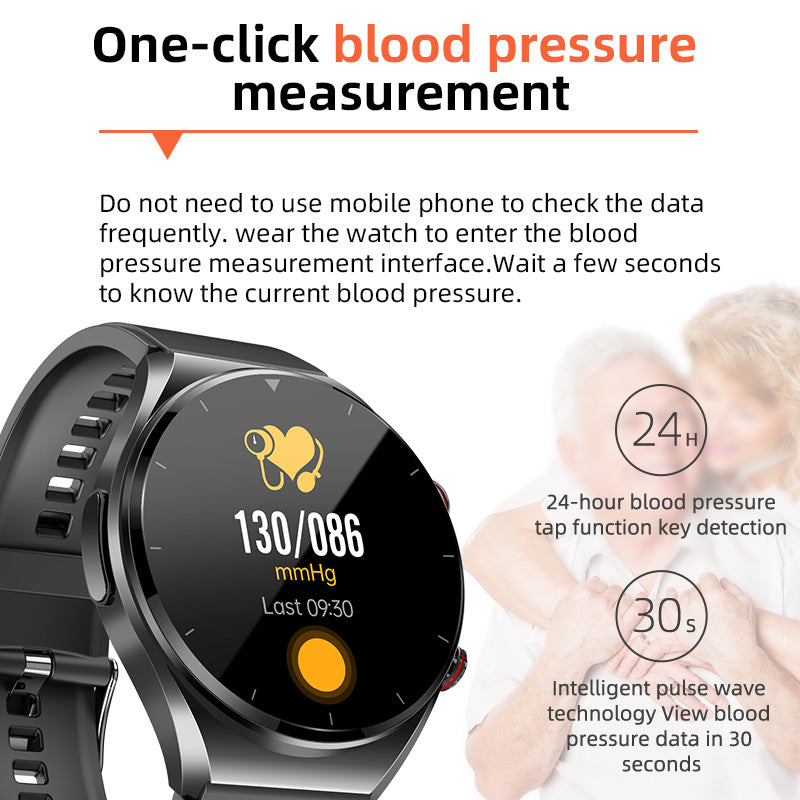 Health Smartwatch | Non-Invasive Blood Glucose & ECG Monitoring | Blood Pressure & Heart Rate