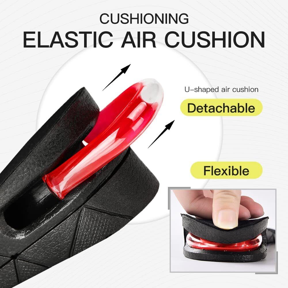 Height Increase Insoles | Adjustable Invisible Heel Lift up to 3.5in | Breathable Foam Cushion