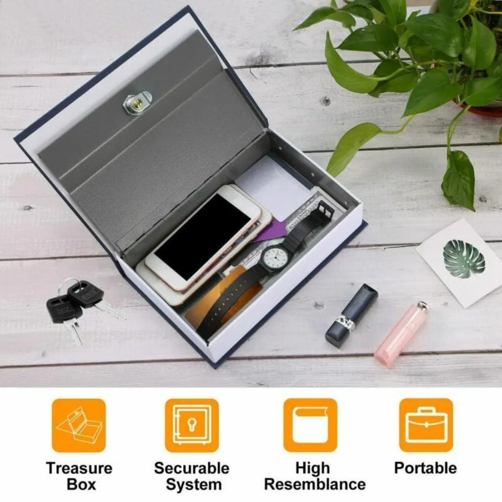 Hidden Book Safe | Locking Diversion Vault | Metal Construction & Includes 2 Keys | Travel Size