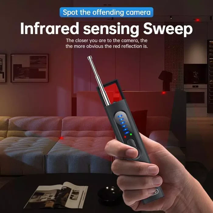 Hidden Camera & GPS Detector | RF & Magnetic Field Detection | USB-C Rechargeable & Long Battery