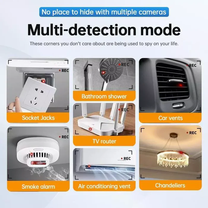 Hidden Camera & GPS Detector | RF & Magnetic Field Detection | USB-C Rechargeable & Long Battery