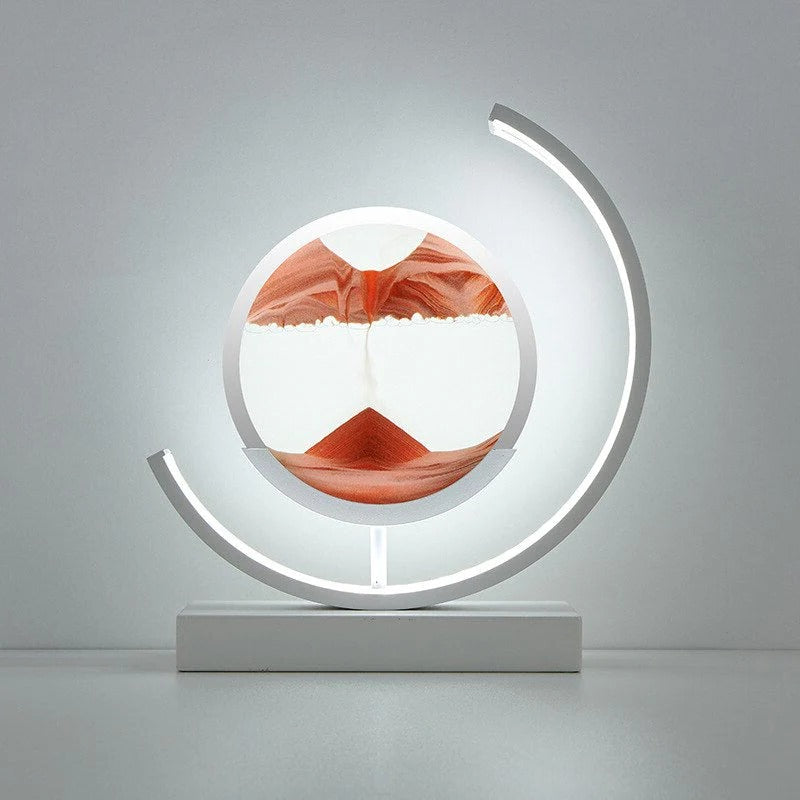 Hourglass Table Lamp | Dynamic Sand Art LED | Iron Base & Acrylic Shade | Relaxing Ambiance