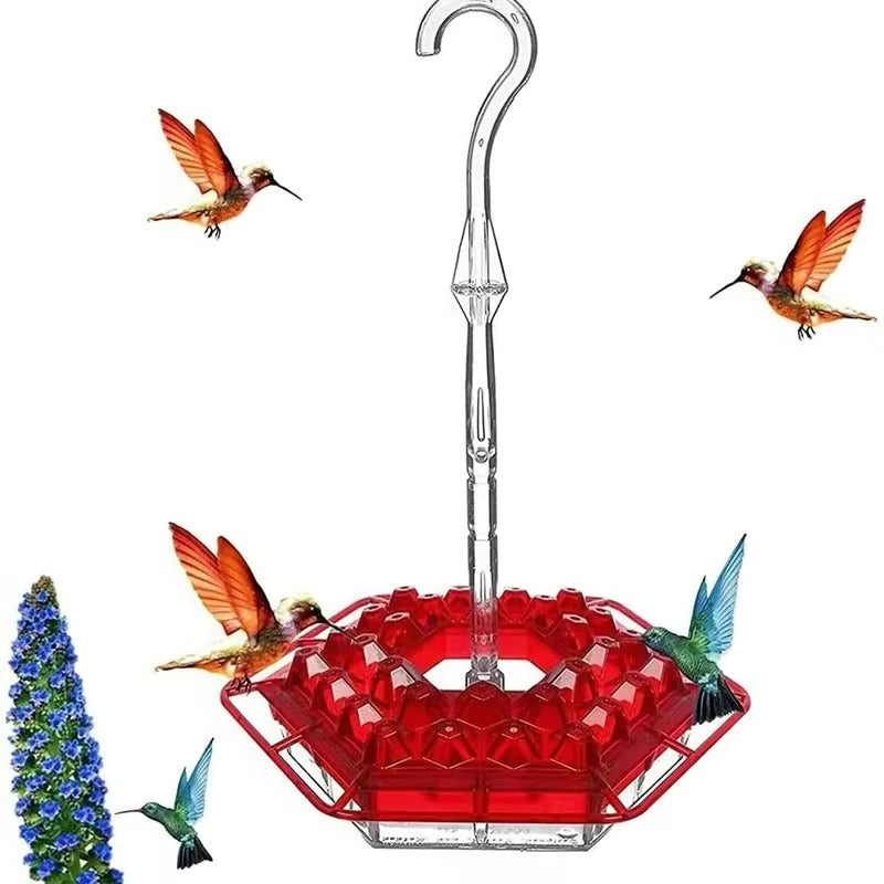 Hummingbird Feeder Hanging | Ant-Proof Moat | 30 Feeding Ports | Shatterproof Outdoor