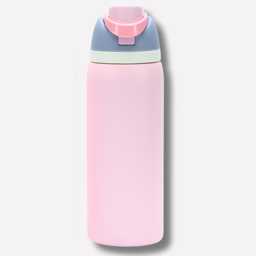 Insulated Water Bottle | Built-In Straw | Stainless Steel & Leak-Proof Lid