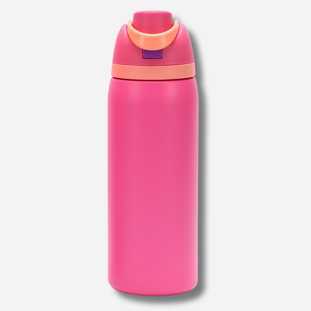 Insulated Water Bottle | Built-In Straw | Stainless Steel & Leak-Proof Lid