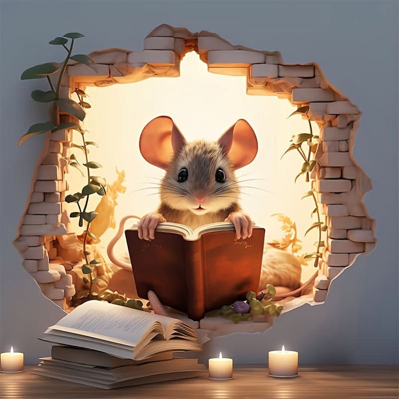 Kids' 3D Cartoon Wall Sticker | Adorable Mouse Design | Peel-and-Stick, Removable