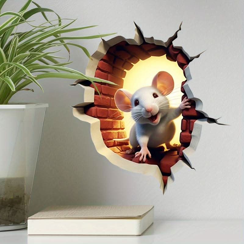 Kids' 3D Cartoon Wall Sticker | Adorable Mouse Design | Peel-and-Stick, Removable