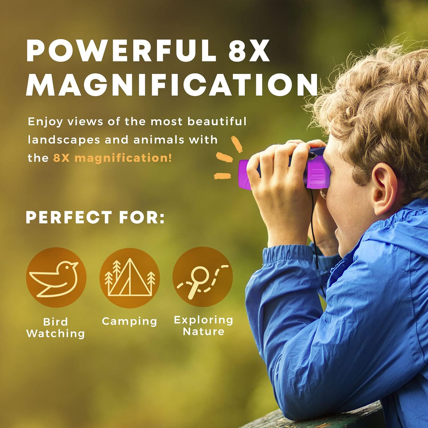 Kids Binoculars | 8x21 Magnification | Shockproof & Lightweight | Outdoor Adventures