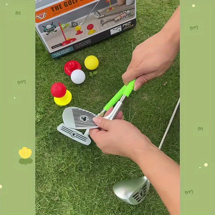 Kids Golf Set (Ages 3-8) | Adjustable Telescopic Clubs | Includes Targets & Tees