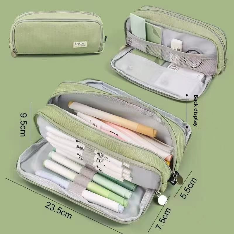 Kids Pencil Case | 180° Full Opening | Stain-Resistant Shell | Organized Storage