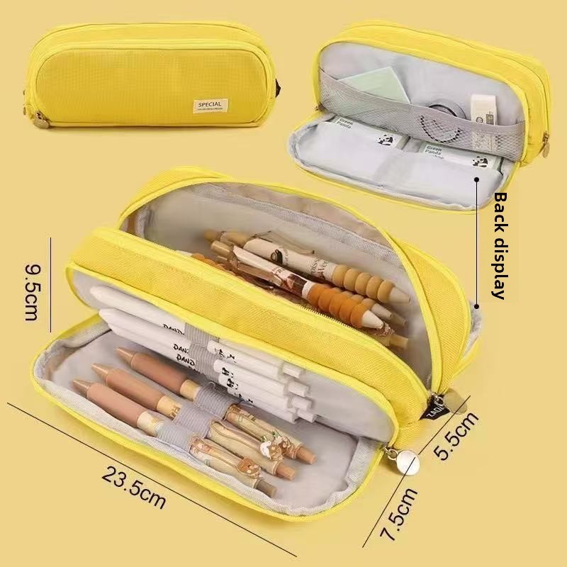 Kids Pencil Case | 180° Full Opening | Stain-Resistant Shell | Organized Storage