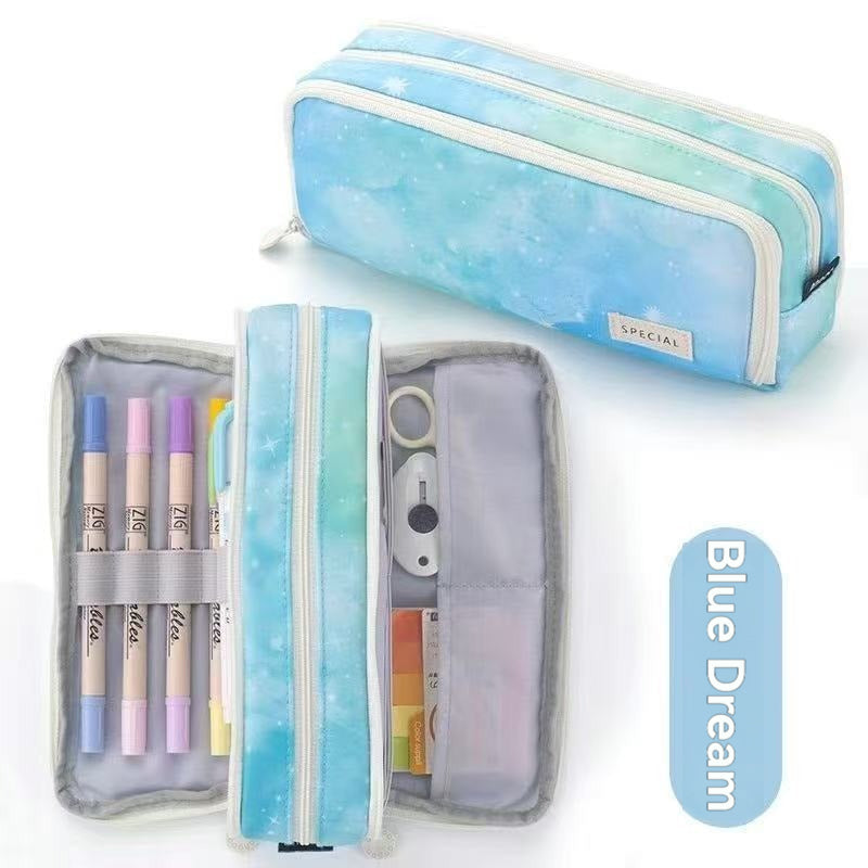 Kids Pencil Case | 180° Full Opening | Stain-Resistant Shell | Organized Storage