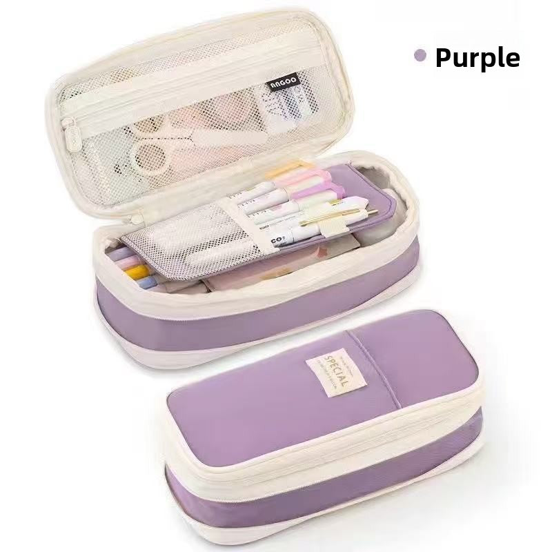 Kids Pencil Case | 180° Full Opening | Stain-Resistant Shell | Organized Storage