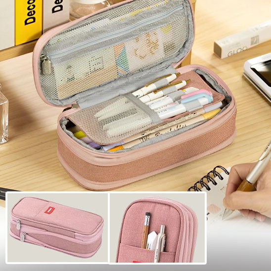Kids Pencil Case | 180° Full Opening | Stain-Resistant Shell | Organized Storage