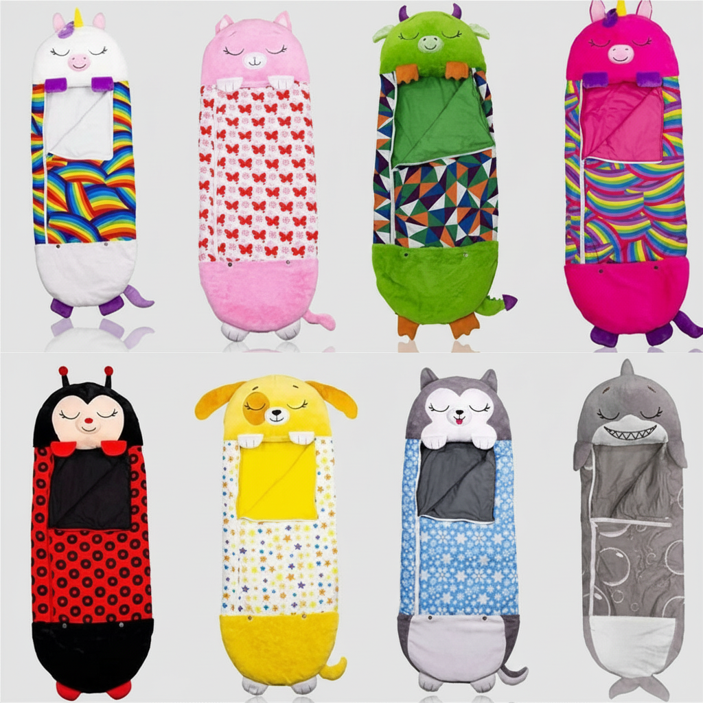 Kids Sleeping Bag | Foldable 2-in-1 Animal Shape | Lightweight & Easy to Fold | Travel & Sleepovers