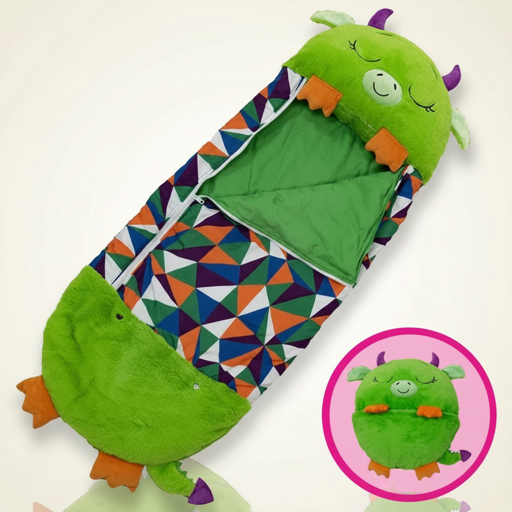 Kids Sleeping Bag | Foldable 2-in-1 Animal Shape | Lightweight & Easy to Fold | Travel & Sleepovers